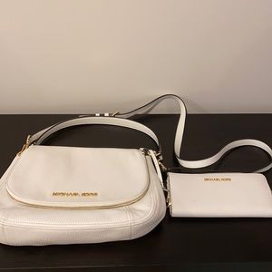 Michael Kors White Leather Cross-Body and Wallet